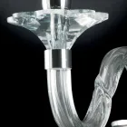 Lampada da parete di design in vetro e cristallo Ivy, made in Italy Viadurini