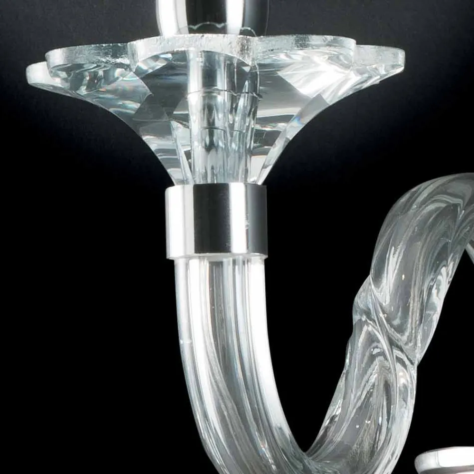 Lampada da parete di design in vetro e cristallo Ivy, made in Italy Viadurini