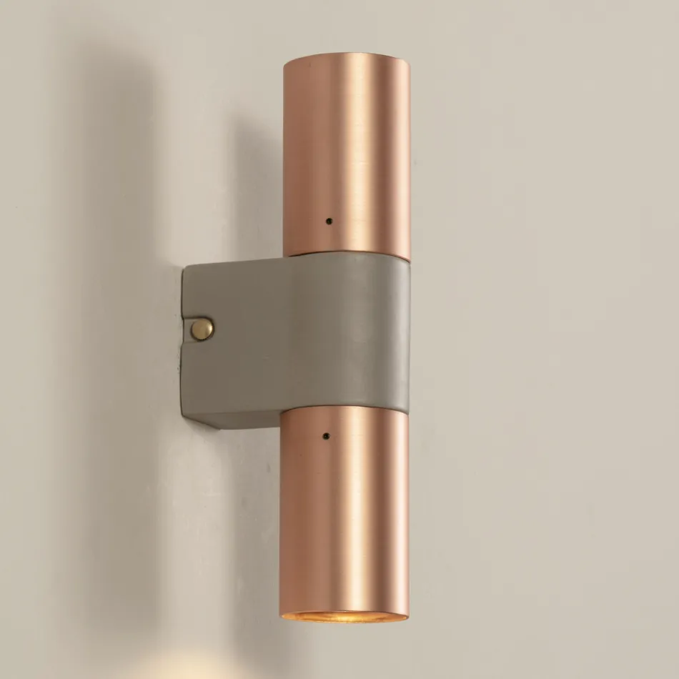 Lampada da Parete in Ceramica e Rame Realizzata a Mano in Italia - Toscot Match Viadurini