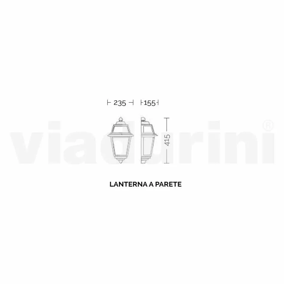 Lampada da parete per esterno classica in alluminio made Italy,Kristel Viadurini