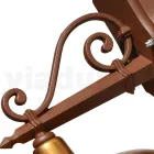 Lampada da Parete per Esterno in Alluminio e Ottone Made in Italy - Adela Viadurini