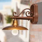 Lampada da Parete per Esterno in Alluminio e Ottone Made in Italy - Adela Viadurini