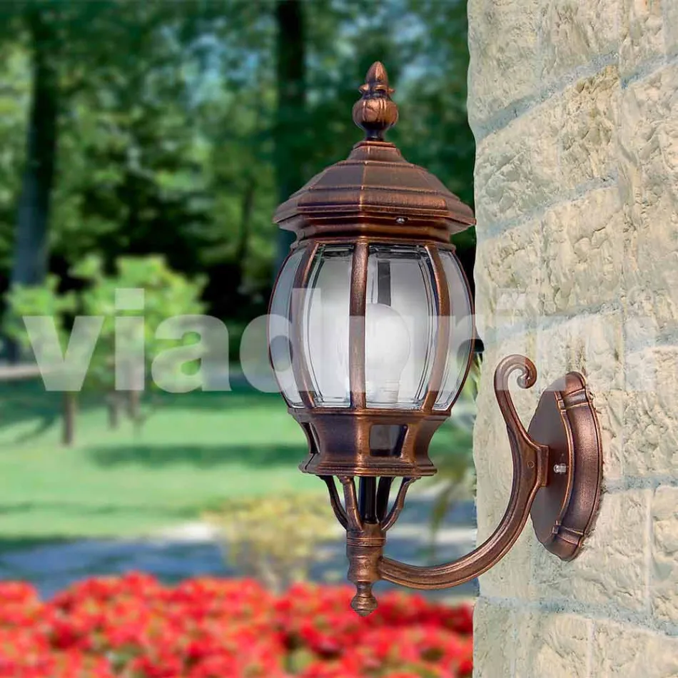 Lampada da parete per esterno in alluminio prodotta in Italia, Anika Viadurini