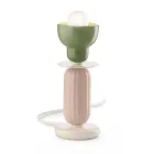 Lampada da Tavolo Alta in Ceramica di 2 Colori Made in Italy - Berimbau Viadurini