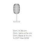 Lampada da Tavolo Artigianale in Vetro di Venezia Soffiato - Cloe Balloton Viadurini