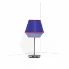 Lampada da Tavolo Blu con Struttura in Metallo Cromato Made in Italy - Soya Viadurini