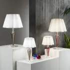 Lampada da Tavolo Classica Fatta a Mano in Vetro e Cristallo - Mariangela Viadurini