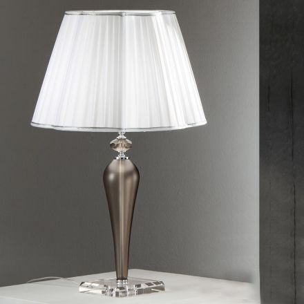 Lampada da Tavolo Classica Fatta a Mano in Vetro e Cristallo - Mariangela Viadurini