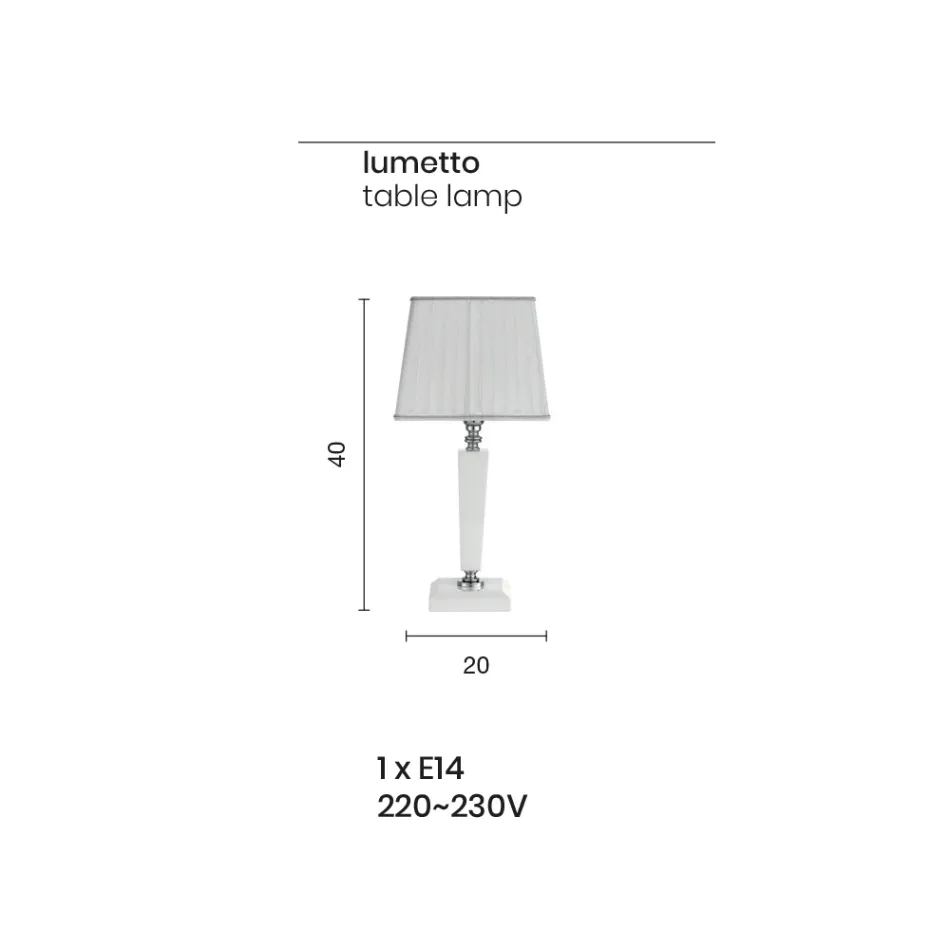 Lampada da Tavolo Classica in Vetro a Mano Italiano e Paralume - Malesia Viadurini