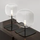 Lampada da Tavolo con Struttura in Metallo Lucido Made in Italy - Donatina Viadurini