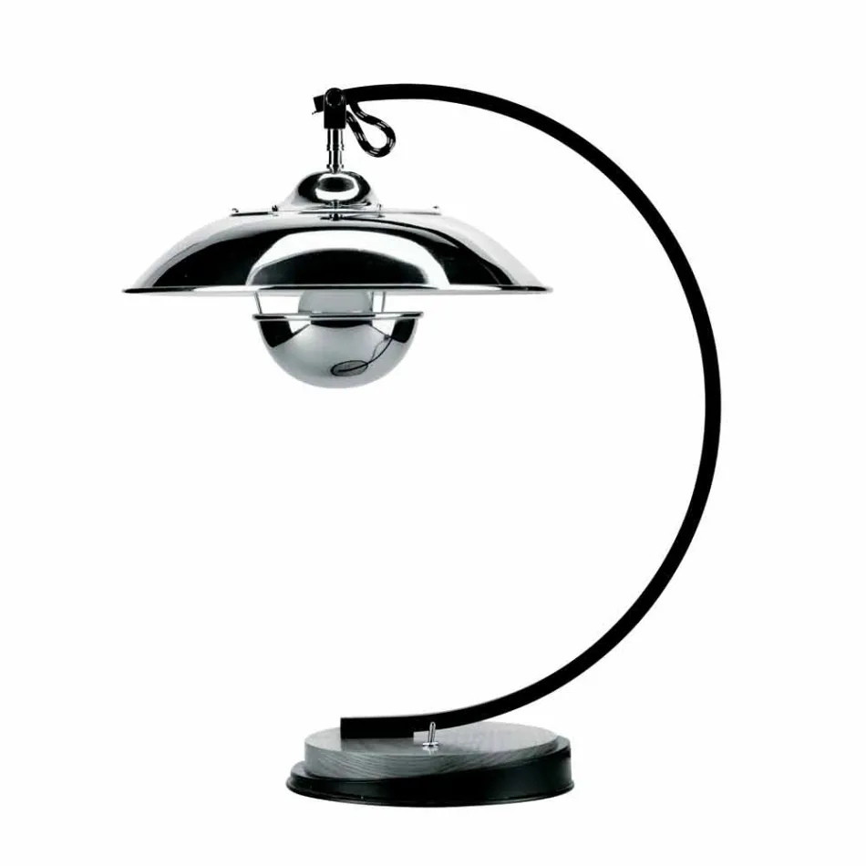 Lampada da Tavolo con Struttura in Rovere e Metallo Made in Italy - Lumetto Viadurini