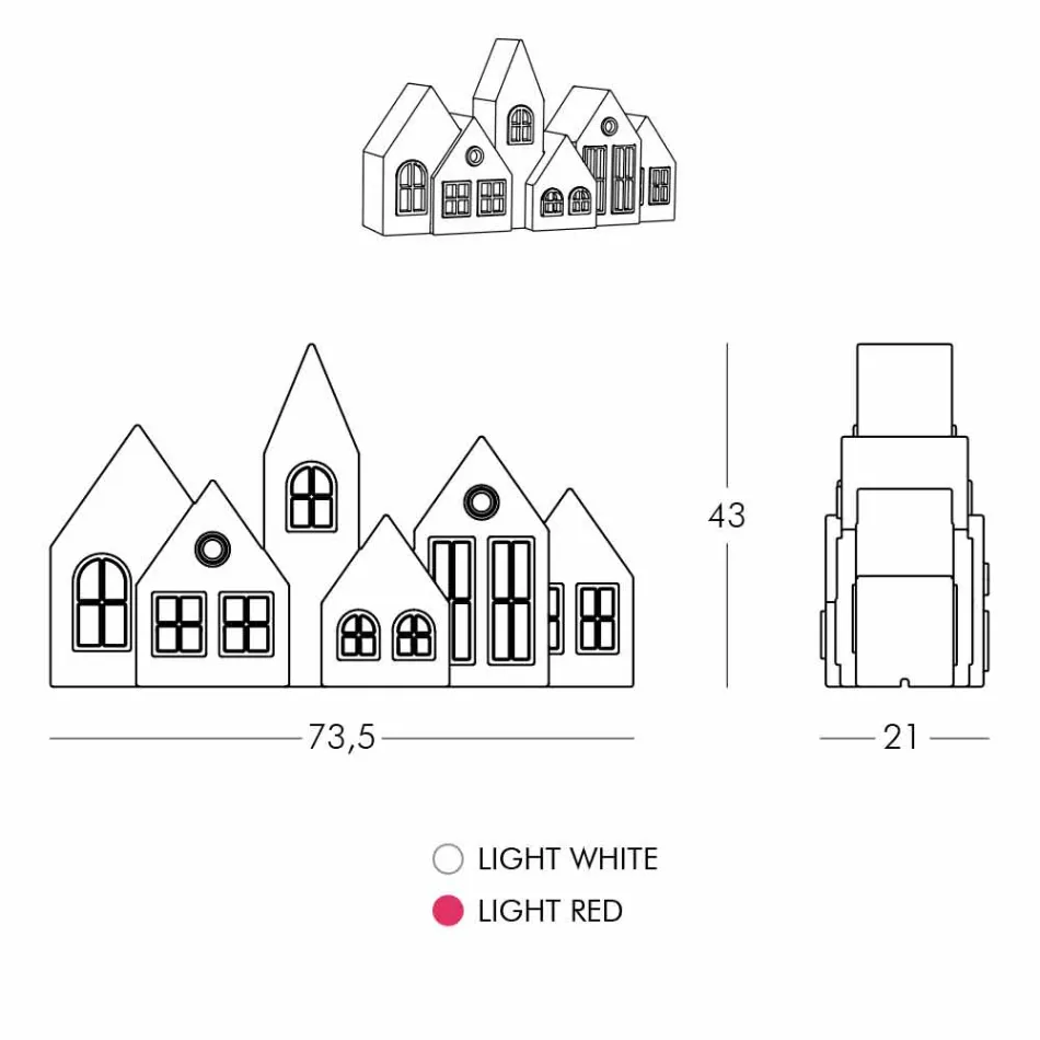 Lampada da Tavolo di Design a Casette Led Bianco o Rosso Design Slide - Kuusi Viadurini