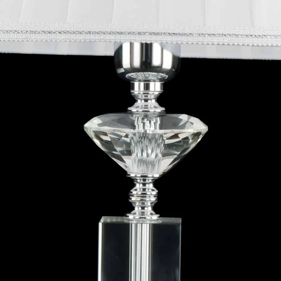 Lampada da tavolo di design in vetro e cristallo Ivy, made in Italy Viadurini