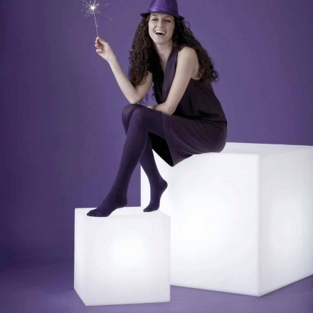 Lampada da tavolo e da terra Slide Cubo bianco luminoso made in Italy Viadurini
