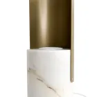 Lampada da Tavolo in Marmo Paonazzo e Metallo Made in Italy - Azumane Viadurini