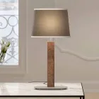 Lampada da Tavolo in Metallo con Paralume in Tessuto Made in Italy - Jump Viadurini