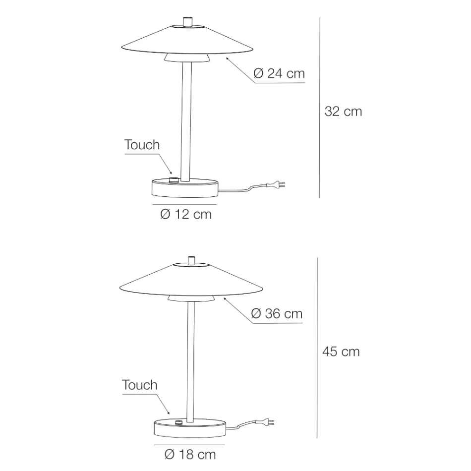 Lampada da Tavolo in Metallo di Diverse Finiture Made in Italy - Mira Viadurini