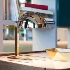 Lampada da Tavolo in Ottone Finitura Oro o Palladio Realizzata in Italia - Adana Viadurini