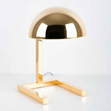 Lampada da Tavolo in Ottone Finitura Oro o Palladio Realizzata in Italia - Adana Viadurini