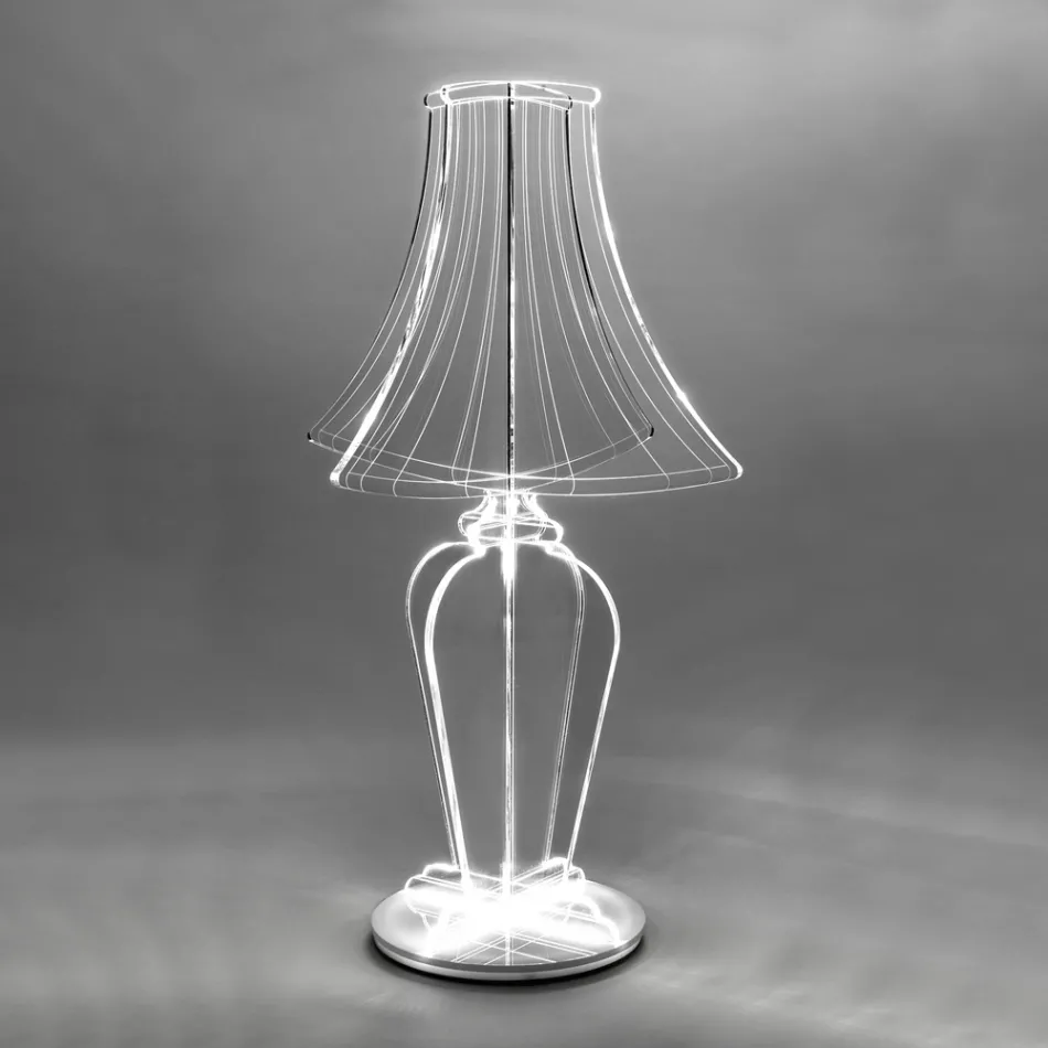 Lampada da Tavolo in PMMA Marcata a Laser Made in Italy - Moana Viadurini