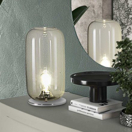 Lampada da Tavolo in Vetro Soffiato a Mano a Venezia 16 22 cm - Bambù Viadurini