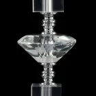 Lampada da tavolo in vetro trasparente e cristallo Ivy, made in Italy Viadurini