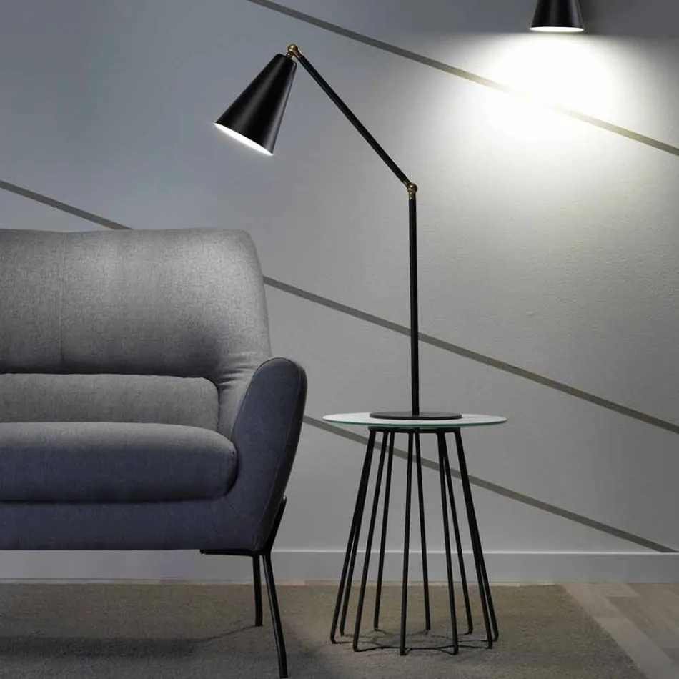 Lampada da Tavolo Moderna con Struttura in Metallo Made in Italy - Zaira Viadurini