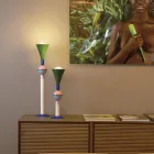 Lampada da tavolo multicolore in alluminio Slide Carmen,made in Italy Viadurini