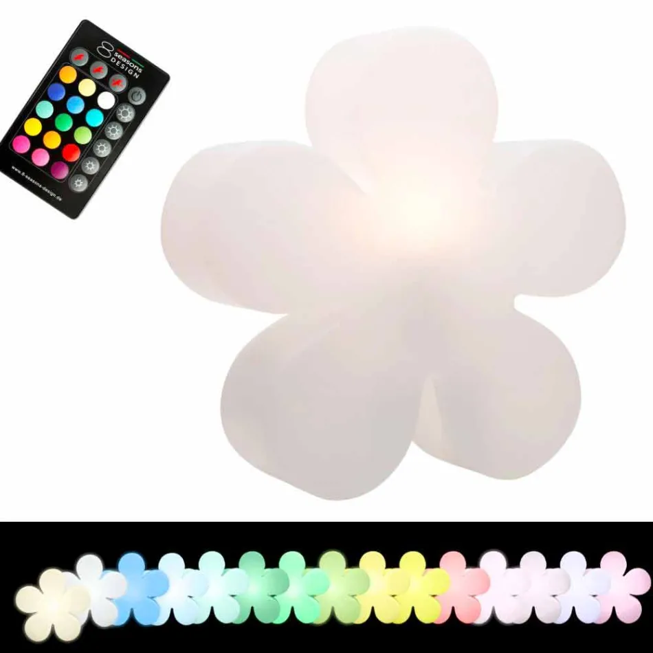 Lampada da Tavolo o Terra Design Moderno a Fiore in Plastica Bianca - Fiorestar Viadurini