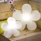 Lampada da Tavolo o Terra Design Moderno a Fiore in Plastica Bianca - Fiorestar Viadurini