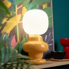 Lampada da Tavolo Realizzata in Ceramica e Vetro Made in Italy - Capocabana Viadurini