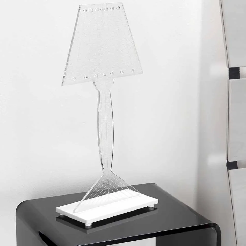 Lampada da tavolo sagomata, luce LED in plexiglass Ferla Viadurini