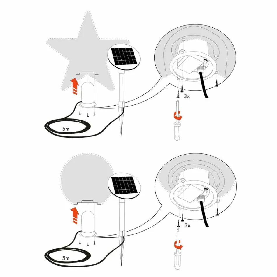 Lampada da Tavolo Solare o a LED di Design a Stella in Polietilene - Ringostar Viadurini