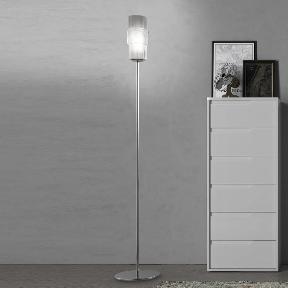 Lampada da Terra Artigianale in Vetro Veneziano Soffiato 30 cm - Satomi Viadurini