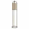 Lampada da terra classica Huà Hikà in ottone e tessuto