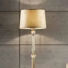 Lampada da Terra Classica in Porcellana e Vetro Soffiato di Lusso - Eteria Viadurini