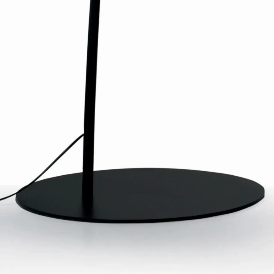 Lampada da Terra con Stelo in Carbonio Nero Made in Italy - Terni Viadurini