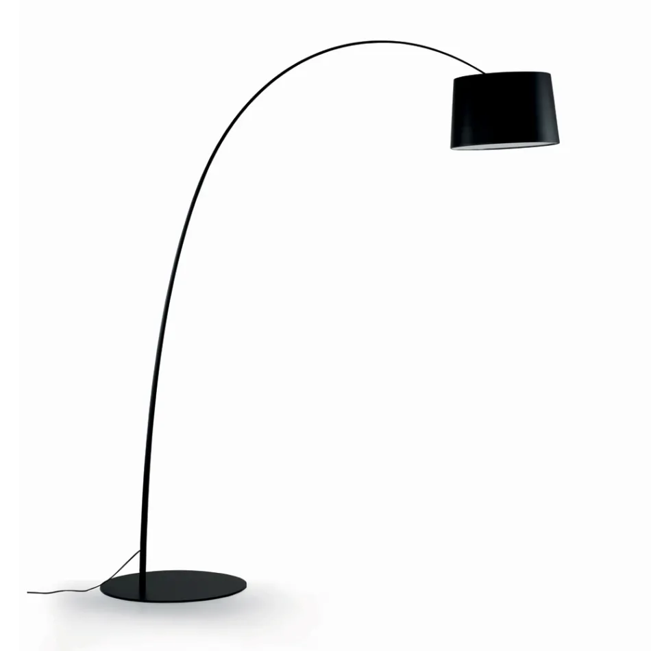 Lampada da Terra con Stelo in Carbonio Nero Made in Italy - Terni Viadurini