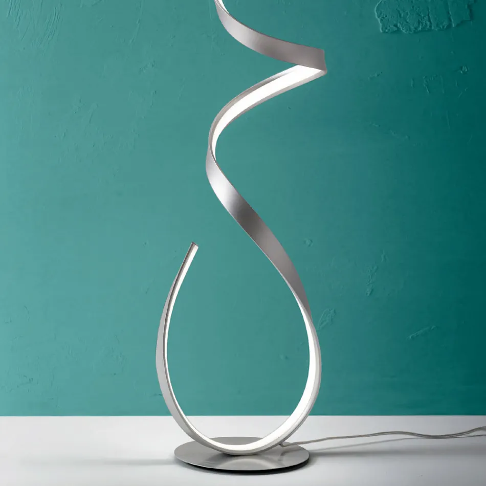 Lampada da Terra con Struttura in Metallo Verniciato con Luce LED - Lumino Viadurini