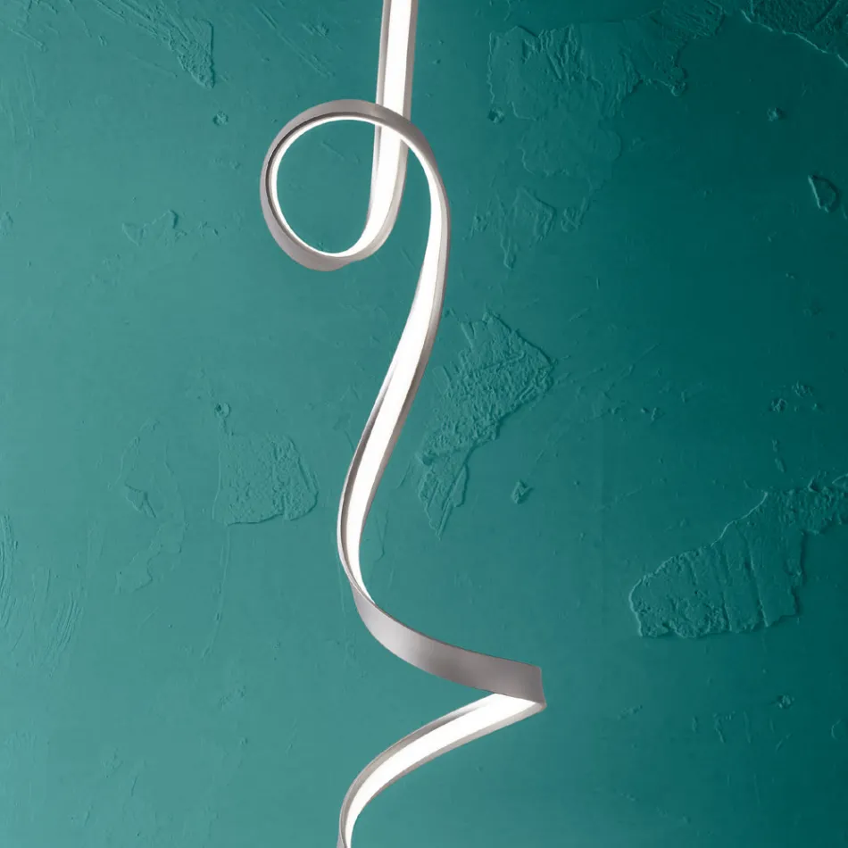 Lampada da Terra con Struttura in Metallo Verniciato con Luce LED - Lumino Viadurini