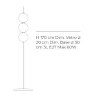 Lampada da Terra con Tre Lumi in Vetro Incamiciato Made in Italy - Lumira Viadurini