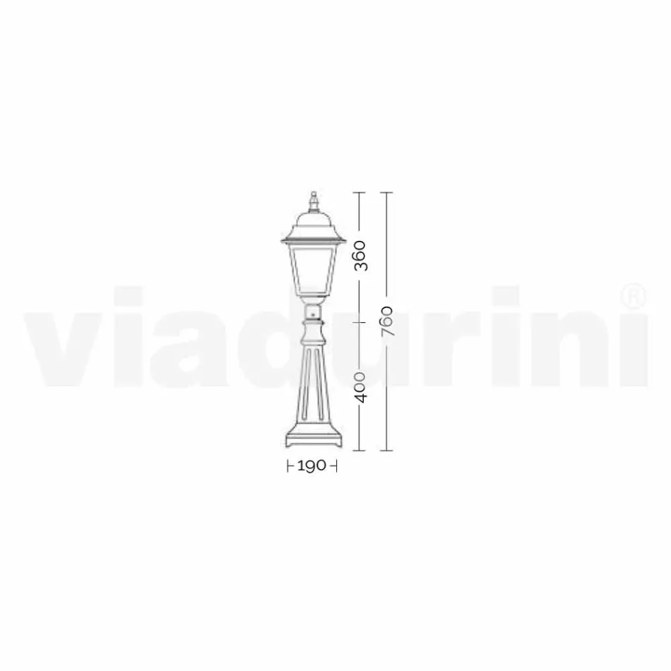 Lampada da terra da esterno in alluminio prodotta in Italia, Aquilina Viadurini