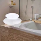 Lampada da Terra da Interno o Esterno di Design Moderno Naturale - Sassostar Viadurini