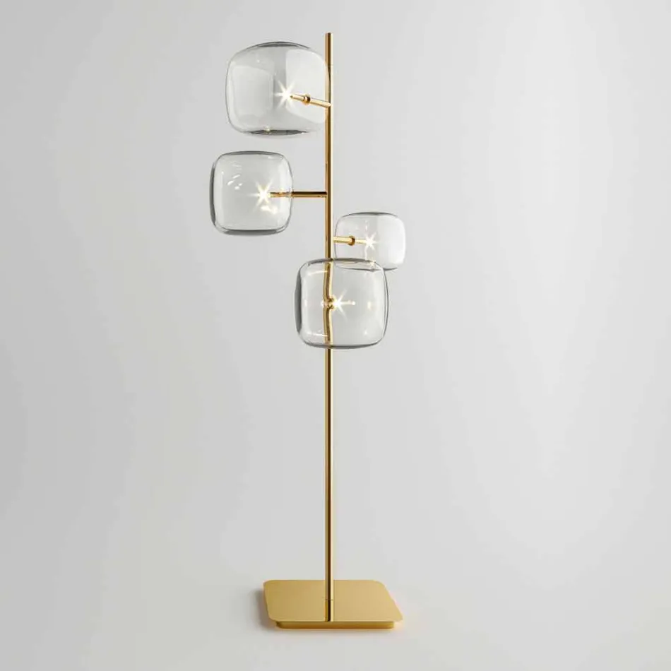 Lampada da Terra Design con Struttura in Metallo Lucido Made in Italy - Donatina Viadurini