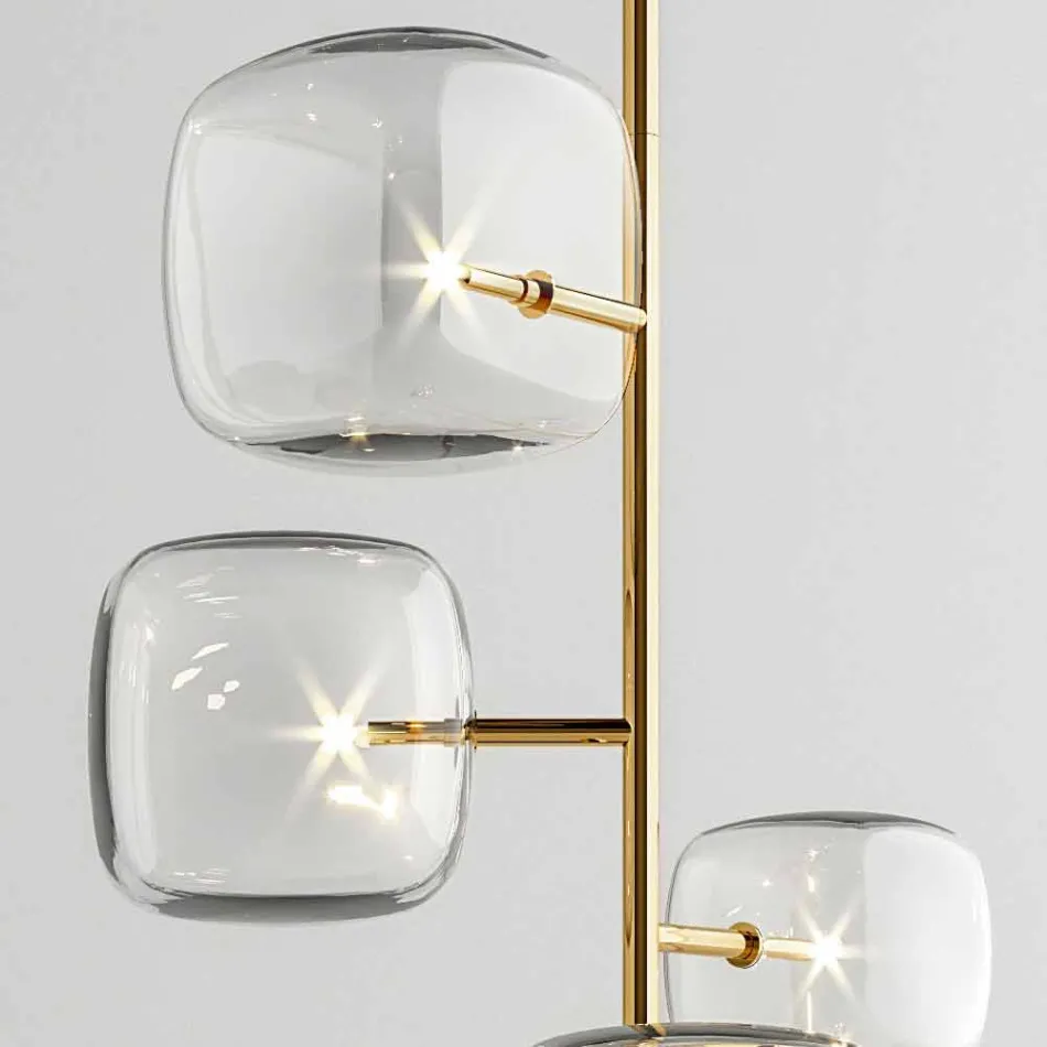 Lampada da Terra Design con Struttura in Metallo Lucido Made in Italy - Donatina Viadurini
