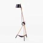 Lampada da Terra di Design in Legno di Faggio e Metallo Laccato - Avetta Viadurini