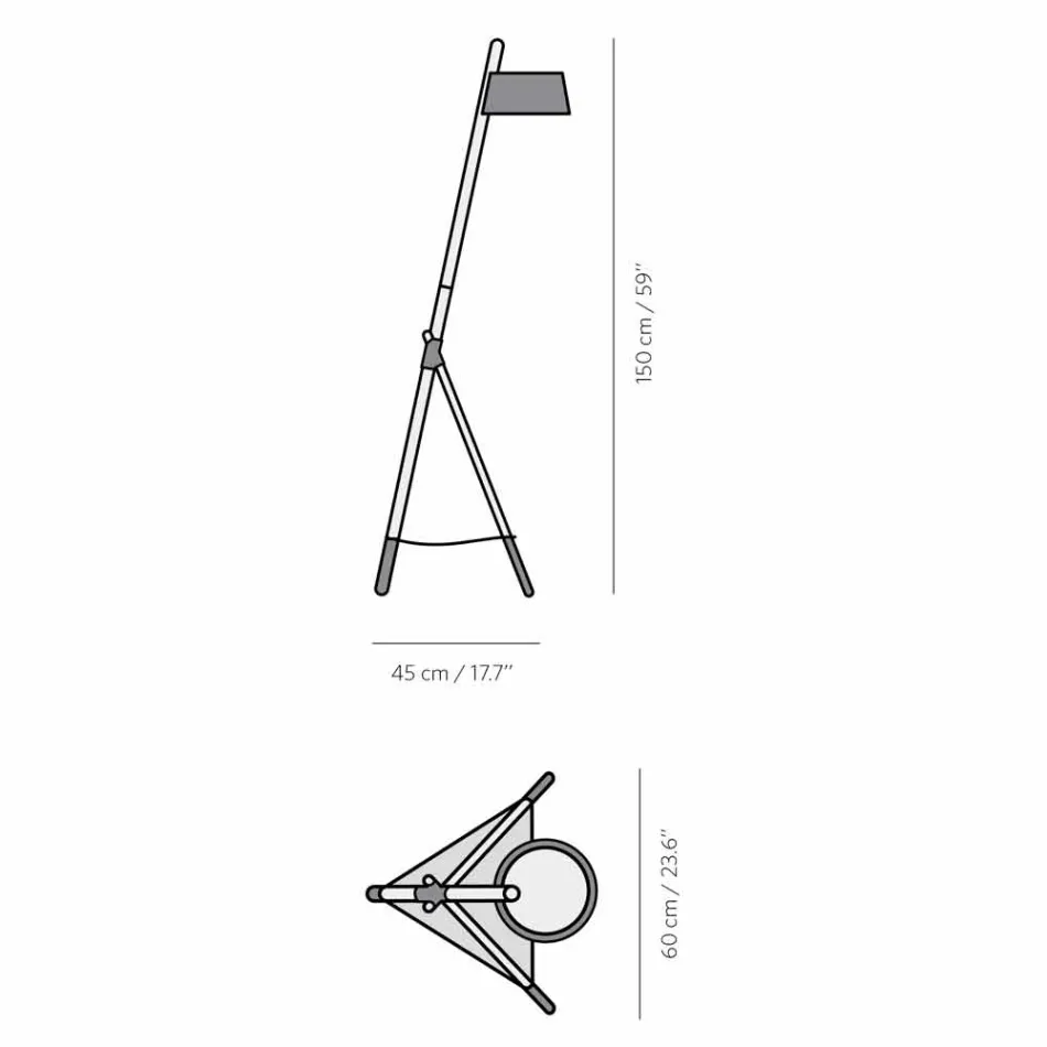 Lampada da Terra di Design in Legno di Faggio e Metallo Laccato - Avetta Viadurini