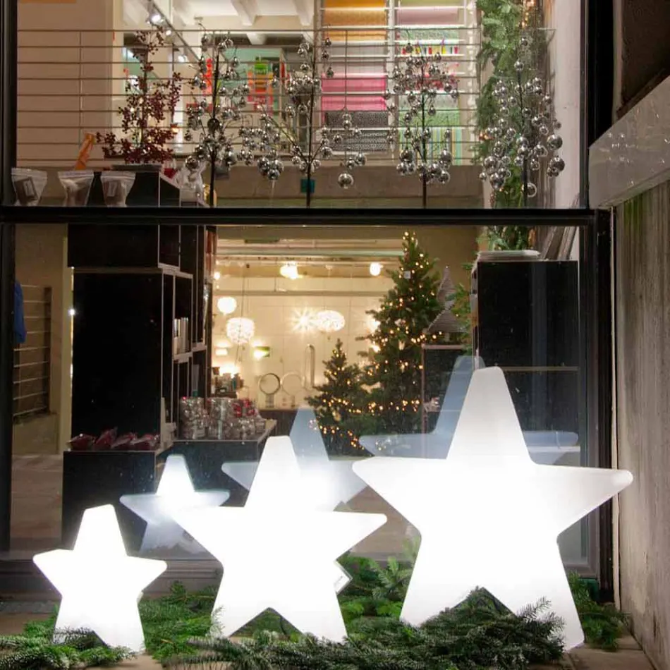 Lampada da Terra Forma a Stella Bianco o Rosso, Design Moderno - Ringostar Viadurini