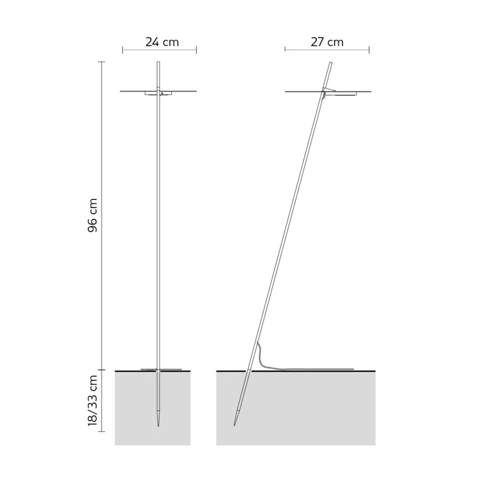 Lampada da Terra Giardino Alluminio Bianco Design a Foglia Ninfea - Cipriam Viadurini