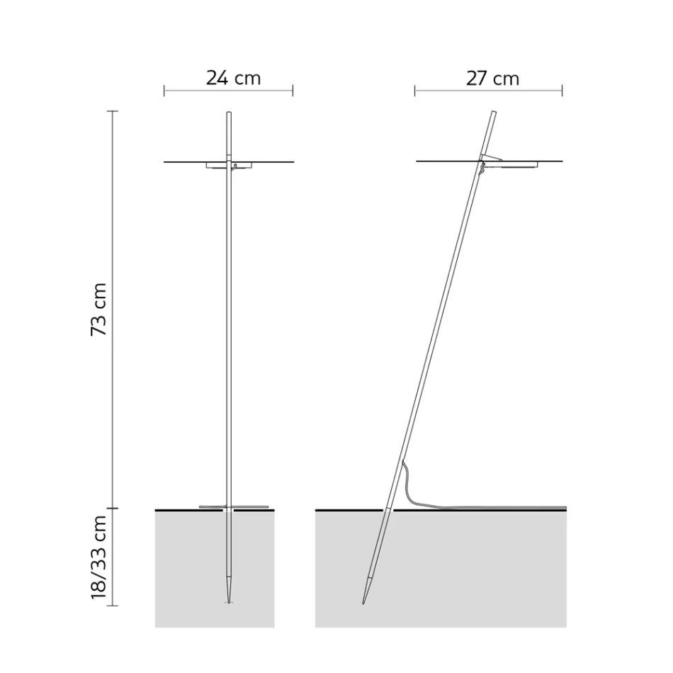 Lampada da Terra Giardino Alluminio Bianco Design a Foglia Ninfea - Cipriam Viadurini